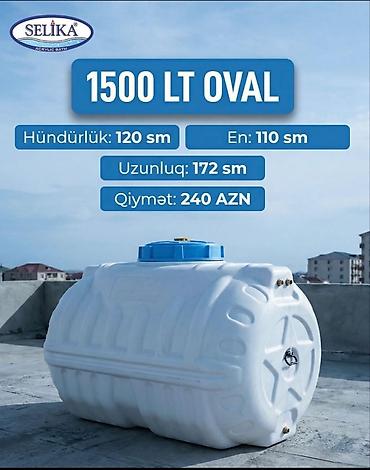 Baklar və çənlər: Şimşek brendinin polietilen su anbarları - Həcm variantları: 750 lt — 52
