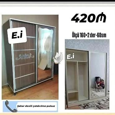 dayaq: Yeni, 2 qapılı, Güzgülü, Ağ, Kupe, Düz dolab — 1