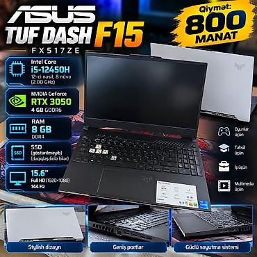 nvidia rtx: ASUS TUF Dash F15 (FX517ZE) oyun və məhsuldarlıq üçün güclü noutbuk — 1