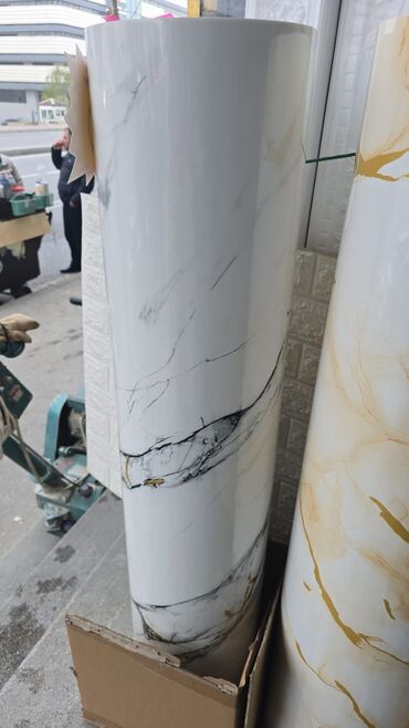 Vinil divar kağızı, oboy: Mərmər effekti verən PVC divar panelləri. 1.Arxası özü — 21