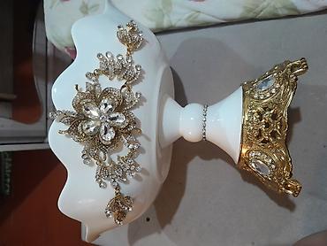 Süfrə aksesuarları: Lüks dekorativ ayaqlı meyvə/qənnadı qabı - Material: keramik/porcelan — 2