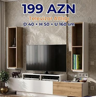 Televizor altlığı – müasir dizaynlı media mebeli Ölçülər: - Dərinlik