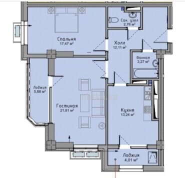 продаю участок заречное: 2 комнаты, 82 м², Элитка, 3 этаж, ПСО (под самоотделку)