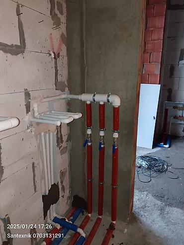 İstilik sistemi: Kombi sisteminin cekilmesi.kanalzasiya sistemleri.Divar ici unitaz ve — 24