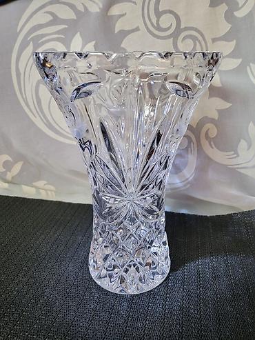 Vaza kristal Bohemija rucni rad iz 70ih godina. Vaza kristal,led — 4
