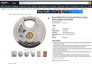 Oprema i sredstva za zaštitu: Burg Wächter diskus katanc 22 Ni 60 SB - Tip: diskus katanc sa — 3