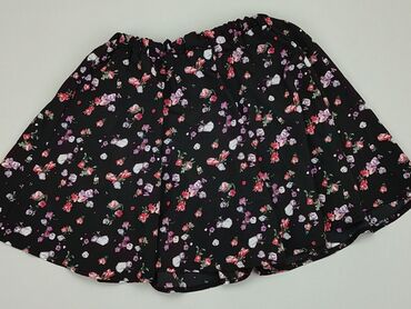 czarne spódnice w czerwone kwiaty: Spódnica, XS, stan - Bardzo dobry
