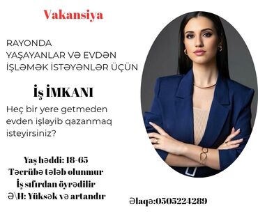 müəllim iş elanları: Çağrı mərkəzi operatoru tələb olunur, İstənilən yaş, Təcrübəsiz