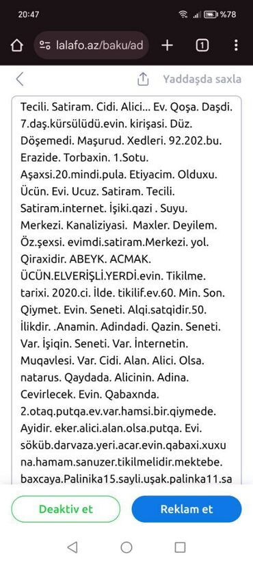 Həyət evləri və villaların satışı: 3 otaqlı, 98 kv. m, Kredit yoxdur, Orta təmir