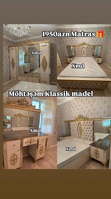 ders masasi: Möhtəşəm Klassik model yataq otağı dəsti Tərkib: - Geniş 4 qapılı — 1