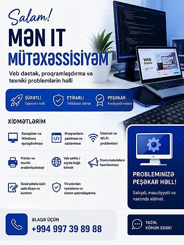 dayə axtariram: IT mütəxəssisi – veb dəstək, proqramlaşdırma və texniki problemlərin — 1