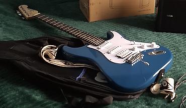 line 6: Məhsul: Lea marka Elektrik gitara seti – Strat tipli, mavi gövdə (HSS — 3