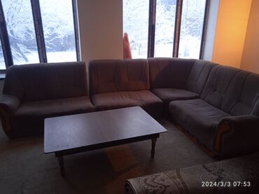 мебель угловой: Угловой диван, цвет - Серый, Б/у