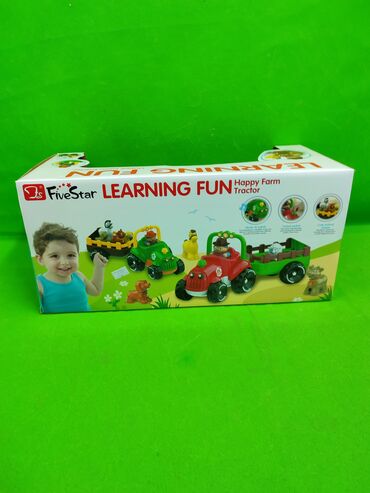 Игрушки: Трактор с прицепом игрушка детская музыкальная🚜 Комплектация товара — 8