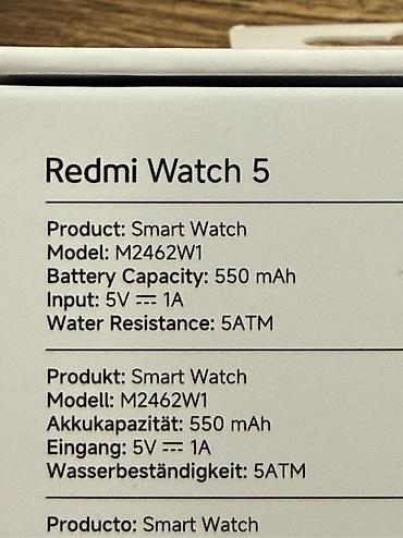 tesla charger: Redmi Watch 5 Obsidian black. 3 aydır almışam, 550 mah batareya — 2
