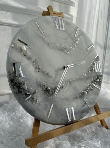 Часы для дома: Настенные часы, диаметр 35 см - Дизайн: мраморные переливы с — 10