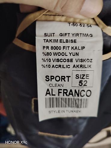 kişi geyimi: İspaniya brendi olan Al Franco klassik kişi kostyumu. Pencək, şalvar — 2