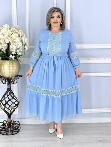 штапель таджикские платья: Повседневное платье, Made in KG, Лето, Короткая модель, Штапель, 8XL (EU 56), 9XL (EU 58)