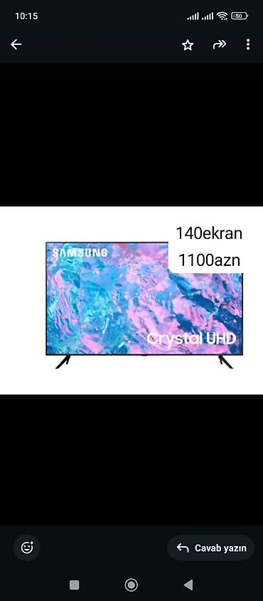 Televizorlar: Samsung Crystal UHD televizor - Ekran ölçüsü: 140 ekran (təxminən 55 -da lalafo.az — 11 Televizorlar: Samsung Crystal UHD televizor - Ekran ölçüsü: 140 ekran (təxminən 55 — 11