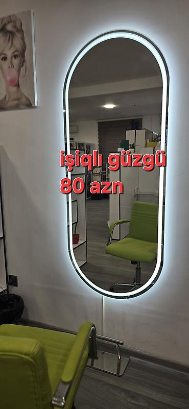 işıqlı güzgü: Güzgü Divar üçün, Oval, Makiyaj üçün, Arxa işıqlı — 1