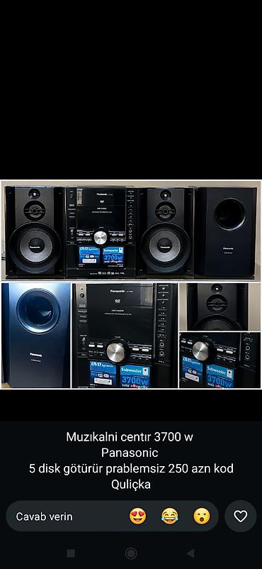 mp 3 player: Panasonic musiqi mərkəzi – 3700 W güc Xüsusiyyətlər: - 5 diskli — 1