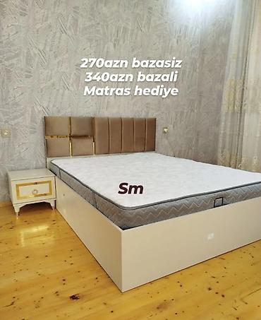 tesbeh sekilleri: Müasir dizaynlı iki nəfərlik çarpayı dəsti - Başlıq: Yumşaq parça ilə — 2
