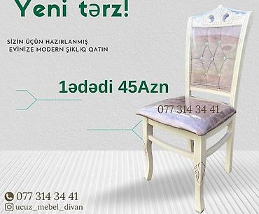 balın qiyməti: Yeni tərz yemək otağı stulu - Klassik-ağ çərçivə, arxa hissədə oymalı — 1