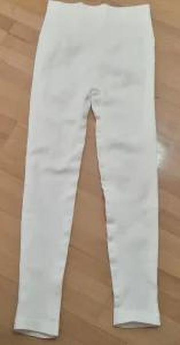 Helanke, biciklistički šortsevi: Ženske bele rebraste helanke – visok struk - Model: bešavne helanke — 25