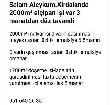 Təlim, kurslar: Təmir işləri
