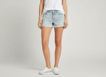 spodenki jeansowe damskie przed kolano: H&M, Szorty damskie, rozmiar M