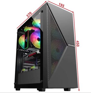 чехол на а3: ПК корпусу, Жаңы, ATX, түсү - Кара