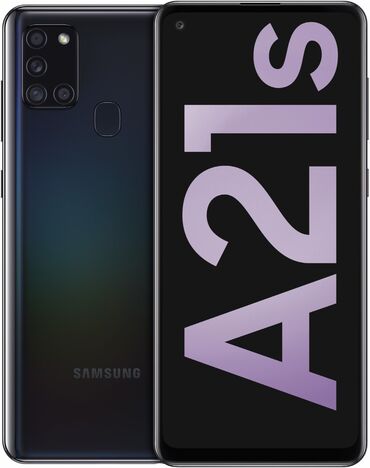 ucuz samsung telefonları: Samsung Galaxy A21S, 64 ГБ, цвет - Черный, Отпечаток пальца