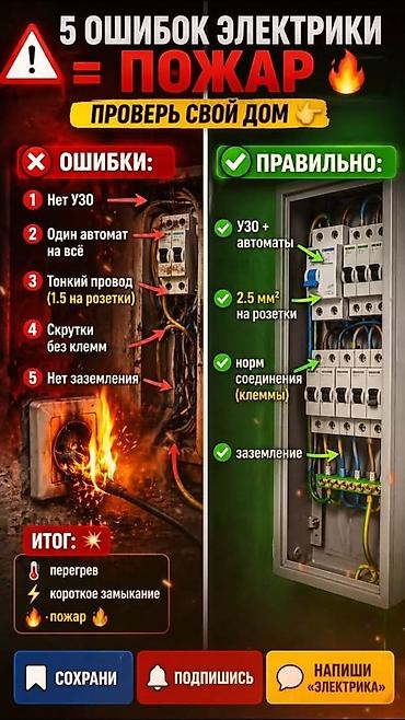 Электрики: Электромонтаж и диагностика электрики «под ключ» Профессиональные — 9