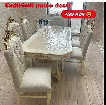 divar desən: Qonaq otağı üçün, Yeni, Açılmayan, Dördbucaq masa, 6 stul — 1