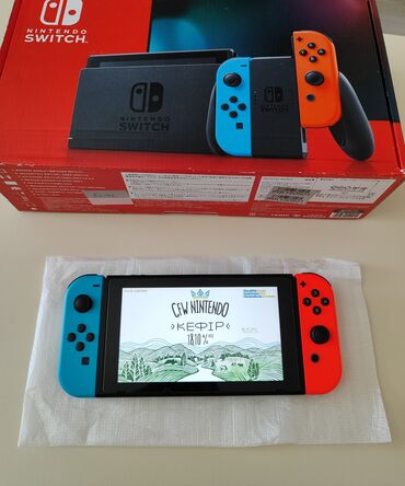 нинтендо: Nintendo switch V2 model satıram. İdeal vəziyyətdədir, yenidir