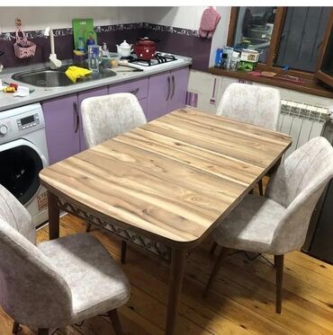 Masa və oturacaq dəstləri: Mətbəx üçün, Yeni, Açılan, Dördbucaq masa, 4 stul — 25