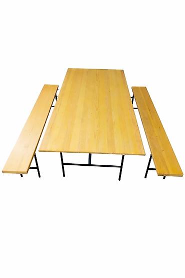 Setovi stolova i stolica: Pivski set 200x90 – drveni sto sa dve klupe. - Dimenzije stola: 200 — 3