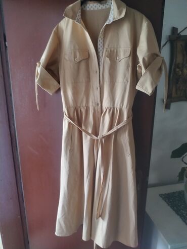 haljine za plažu zara: L (EU 40), color - Beige, Oversize, Short sleeves