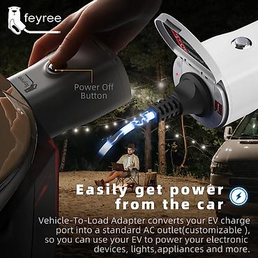 Avtoelektronika: Feyree GB/T to 220 Volt 🔌 Feyree V2L (Vehicle-to-Load) GB/T Adapter – — 4