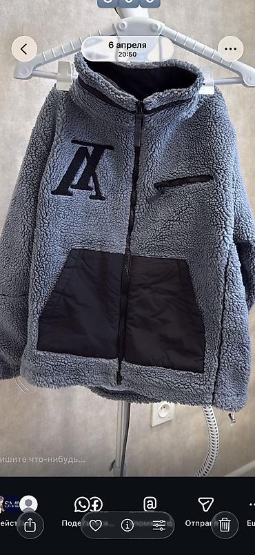 nike tech fleese: Тёплая флисовая куртка на молнии. - Цвет: серо‑голубой с чёрными — 1