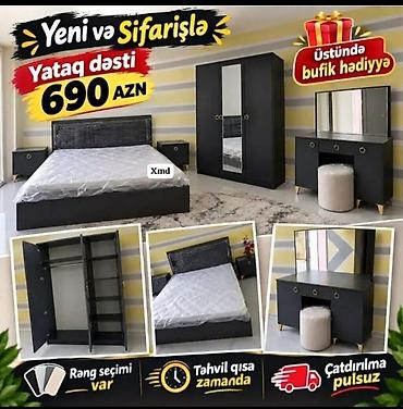 Yataq dəsti – 690 AZN Komplekt: - 2 nəfərlik çarpayı (başlıqla) - 2