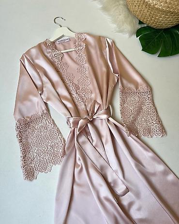 Пеньюары: Пеньюар, Шелк, Длинная модель, Турция — 4