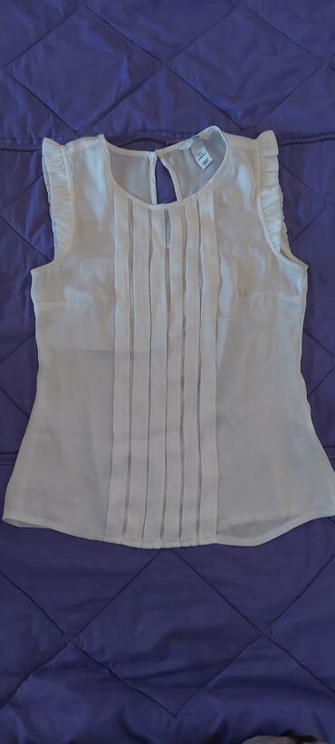 guess bluze: H&M, XS (EU 34), S (EU 36), Silk, Single-colored, color - White