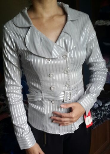 zhenskaya bluza s bantom: S (EU 36), rəng - Gümüşü