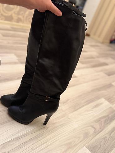 Çəkmələr: BASCONI qadın çəkməsi - Material: təbii dəri (etiketdə: Leather Boot) — 2