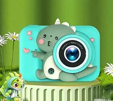 magnetna tabla tedi: Fotoaparat dinosaur zeleni sa igricama za decu. fotoaparat dinosaur — 1