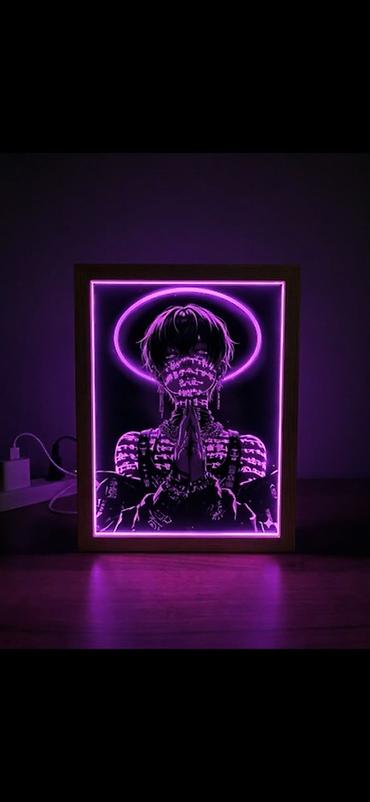 komputer ekran şəkilləri yüklə: LED işıqlı anime/poster çərçivələri - Dizayn: anime və oyun temalı — 1