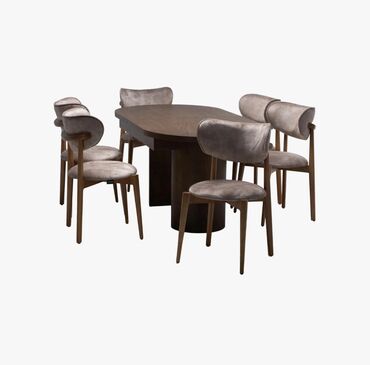 Masa və oturacaq dəstləri: Mətbəx üçün, Açılmayan, Oval masa, 6 stul — 2