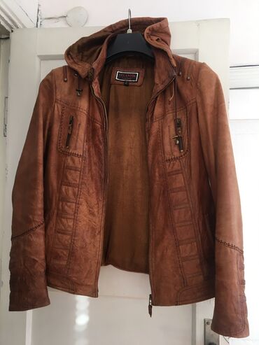 кожа куртка: Куртка L (EU 40), цвет - Коричневый