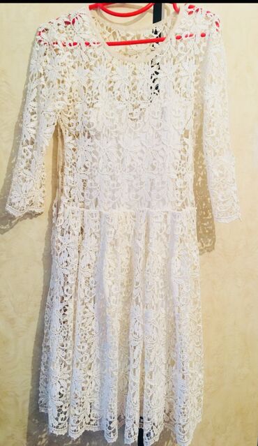 свадебное кружевное платье: Белое кружевное платье турция х/б ткань